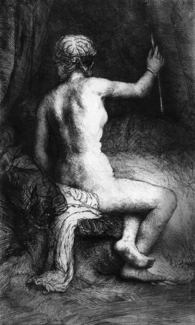 De vrouw met de pijl door Rembrandt van Rijn
