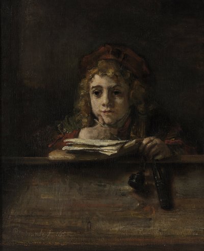Titus aan zijn bureau door Rembrandt Harmensz. van Rijn