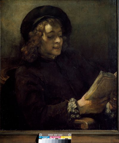 Titus leest door Rembrandt van Rijn