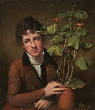Rubens Peale met een geranium door Rembrandt Peale