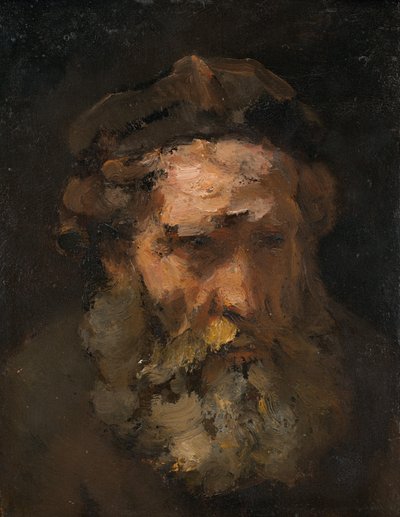 Hoofd van Sint Mattheüs door Rembrandt Workshop