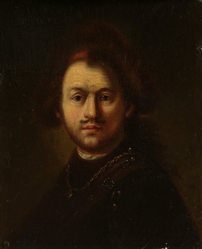 Portret van Rembrandt Harmensz. van Rijn door Rembrandt van Rijn (follower of)