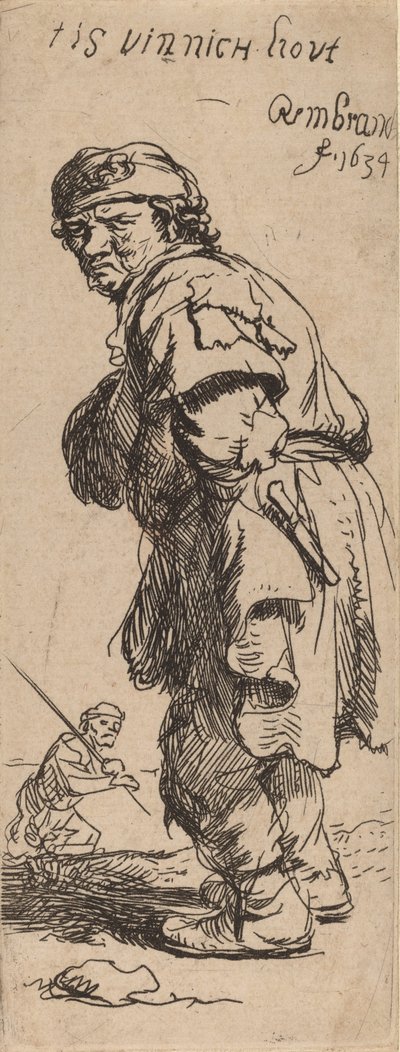Een Boer die Roept: het is vinnig koud, 1634 door Rembrandt van Rijn