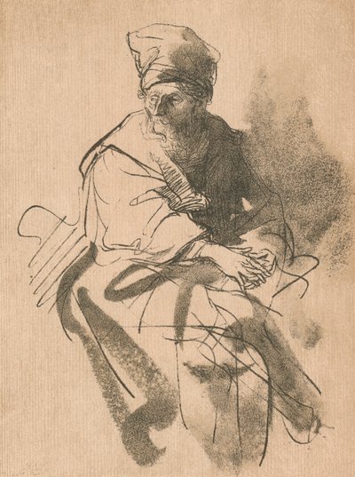 Een studie, 17e eeuw, 1906 door Rembrandt van Rijn