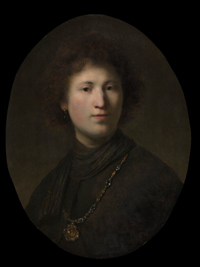 Een Jonge Man met een Ketting, ca. 1629 of 1632 door Rembrandt van Rijn
