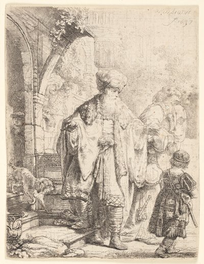 Abraham Verjaagt Hagar en Ismaël door Rembrandt van Rijn