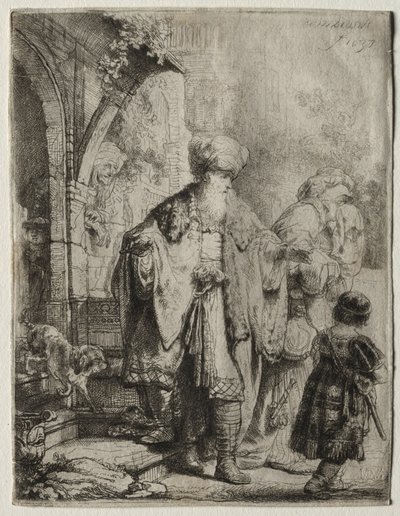 Abraham verdrijft Hagar en Ismaël door Rembrandt van Rijn