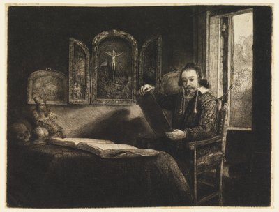 Abraham Francen, apotheker door Rembrandt van Rijn