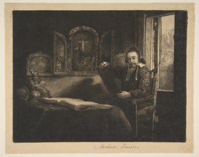 Abraham Francen, apotheker door Rembrandt van Rijn