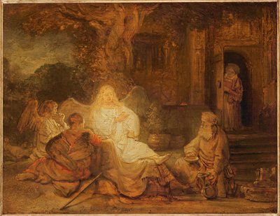 Abraham ontvangt de drie engelen, 1646 door Rembrandt van Rijn