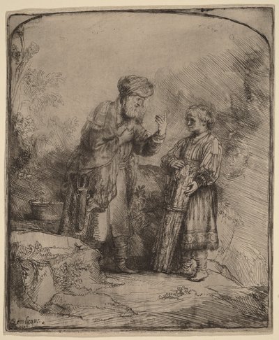 Abraham en Isaak door Rembrandt van Rijn