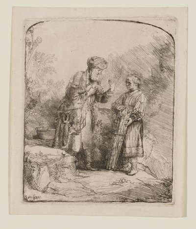 Abraham en Isaak door Rembrandt van Rijn