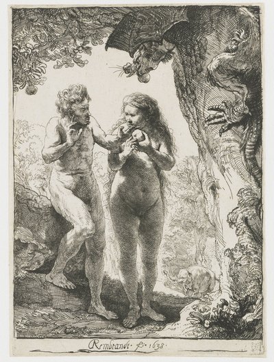 Adam en Eva door Rembrandt van Rijn
