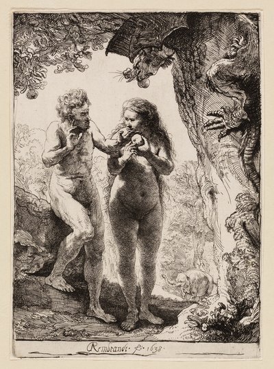 Adam en Eva door Rembrandt van Rijn