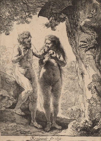 Adam en Eva door Rembrandt van Rijn