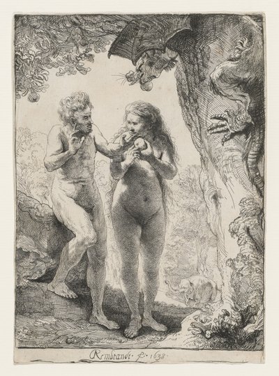 Adam en Eva door Rembrandt van Rijn