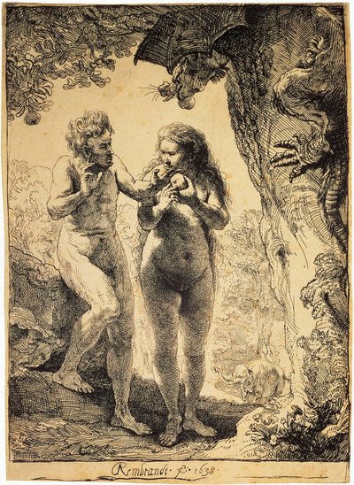 Adam en Eva, 1638 door Rembrandt van Rijn