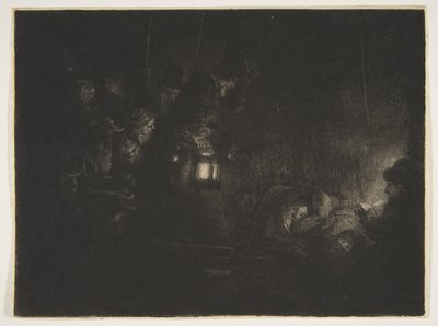 Aanbidding van de Herders: Een Nachtstuk door Rembrandt van Rijn