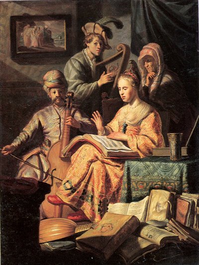 Allegorie van Muziek, 1626 door Rembrandt van Rijn