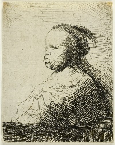 Een Afrikaanse Vrouw door Rembrandt van Rijn