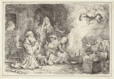 Engel Vertrekt van de Familie van Tobias, 1641 door Rembrandt van Rijn