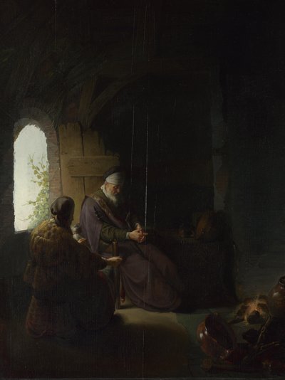 Anna en de blinde Tobit door Rembrandt van Rijn