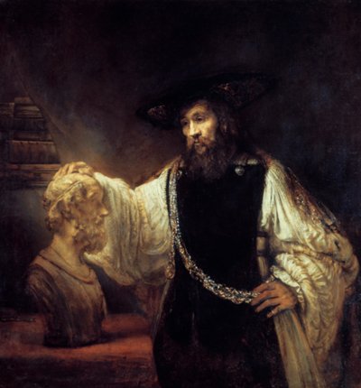 Aristoteles voor de buste van Homerus, 1653 door Rembrandt van Rijn