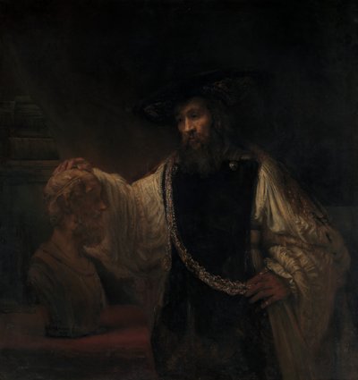 Aristoteles met een buste van Homerus door Rembrandt van Rijn