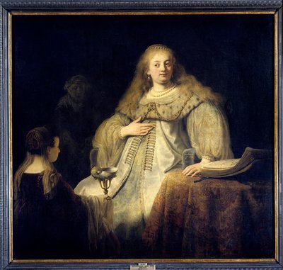 Artemise. Artemise I, koningin van de stad Halicarnassus in de 4e eeuw v.Chr. (Rijk van de Roughenides) door Rembrandt van Rijn