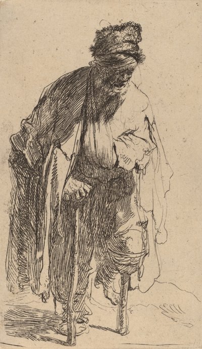 Bedelaar met een Houten Been door Rembrandt van Rijn