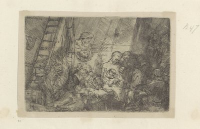 Besnijdenis in de stal door Rembrandt van Rijn