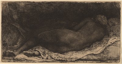 Zwarte Vrouw Liggend door Rembrandt van Rijn