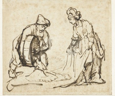Boaz en Ruth door Rembrandt van Rijn