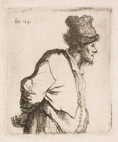 Boer met handen op de rug door Rembrandt van Rijn