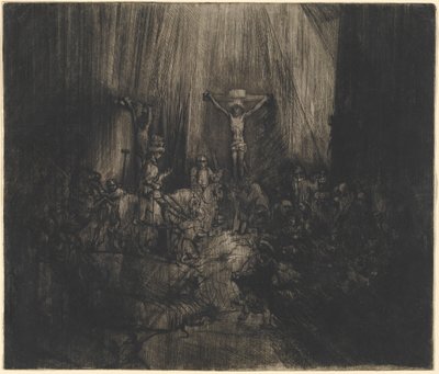 Christus Gekruisigd tussen de Twee Dieven (De Drie Kruisen) door Rembrandt van Rijn