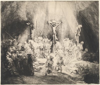 Christus Gekruisigd tussen de Twee Dieven (De Drie Kruisen) door Rembrandt van Rijn