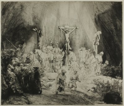 Christus Gekruisigd tussen de Twee Dieven: "De Drie Kruisen" door Rembrandt van Rijn