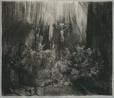 Christus Gekruisigd tussen de Twee Dieven: "De Drie Kruisen" door Rembrandt van Rijn