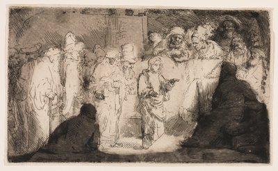 Christus in Gesprek met de Dokters: Een Schets door Rembrandt van Rijn