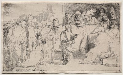 Christus Disputeert met de Dokters: Een Schets, 1652 door Rembrandt van Rijn