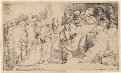 Christus in Discussie met de Doktoren: een Schets door Rembrandt van Rijn