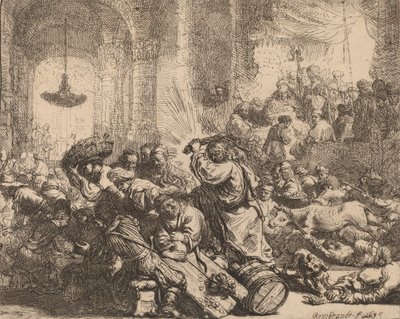 Christus die de Geldwisselaars uit de Tempel Verdrijft, 1635 door Rembrandt van Rijn