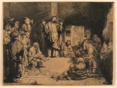 Christus predikend ("La Petite Tomb") door Rembrandt van Rijn