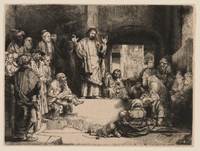 Christus predikend door Rembrandt van Rijn