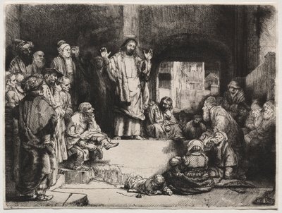Christus predikend La Petite Tombe, ca. 1657 door Rembrandt van Rijn