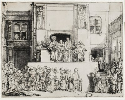 Christus gepresenteerd aan het volk (Ecce Homo) door Rembrandt van Rijn