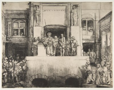 Christus gepresenteerd aan het volk door Rembrandt van Rijn