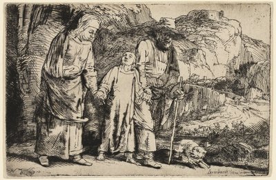 Christus keert terug van de tempel met zijn ouders door Rembrandt van Rijn