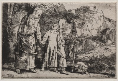 Christus keert terug van de tempel met zijn ouders door Rembrandt van Rijn