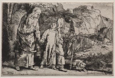 Christus keert terug van de Tempel met Zijn Ouders, 1654 door Rembrandt van Rijn